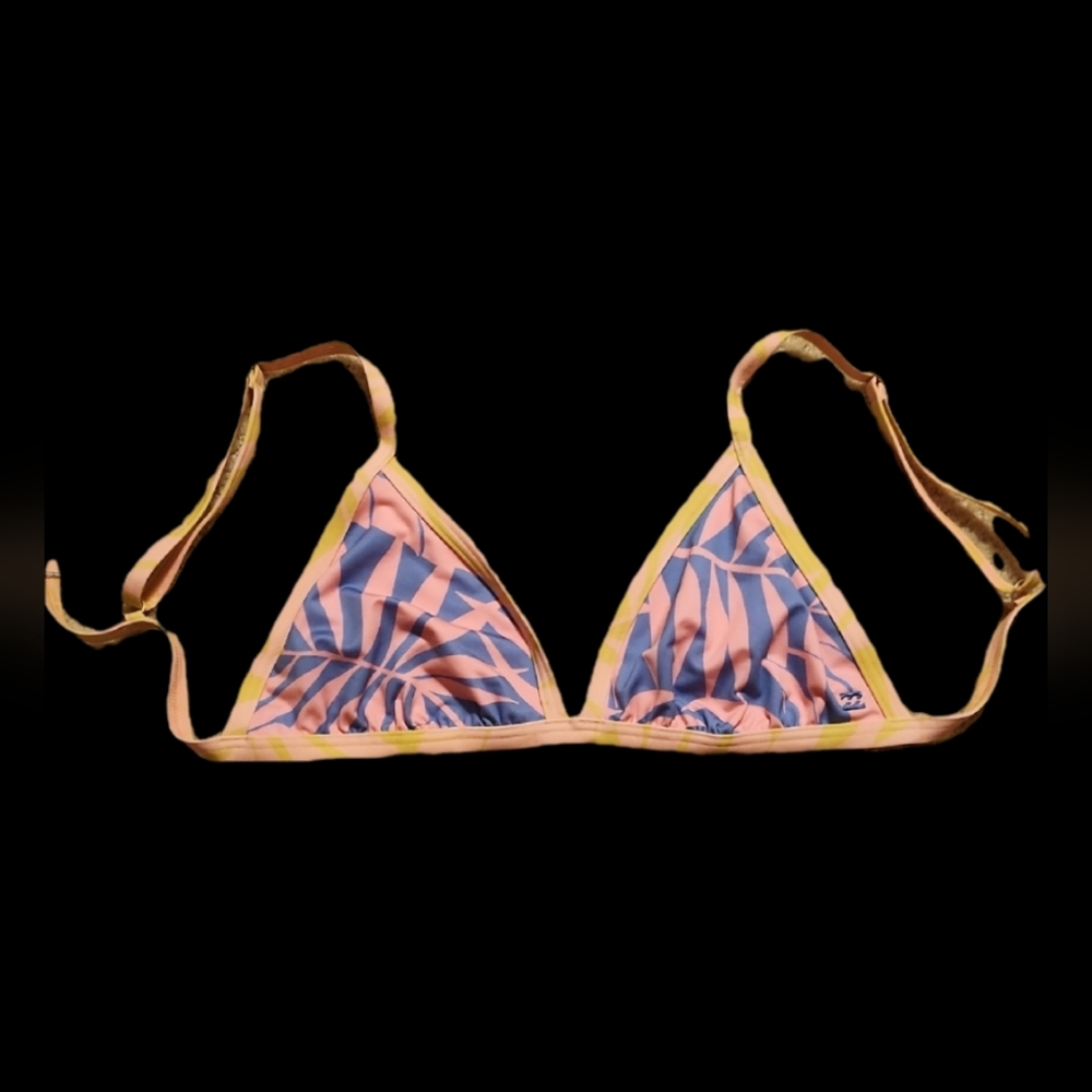 Pink and Blue Triangle Bikini Top Size M